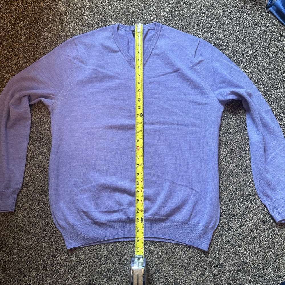 J. Crew Men's V-Neck Sweater - Lavender - Picture 2 of 5